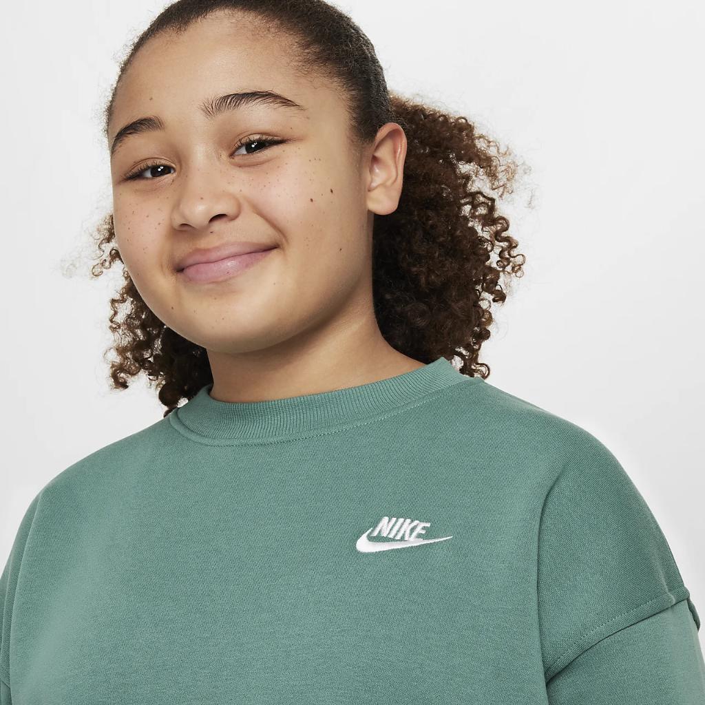 Nike Sportswear Club Fleece Big Kids&#039; (Girls&#039;) Oversized Sweatshirt (Extended Size) FD2924-361