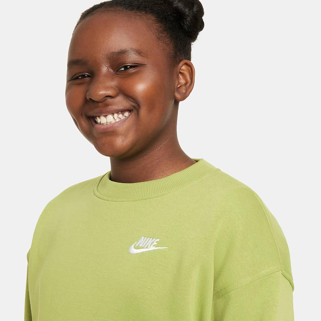 Nike Sportswear Club Fleece Big Kids&#039; (Girls&#039;) Oversized Sweatshirt (Extended Size) FD2924-377