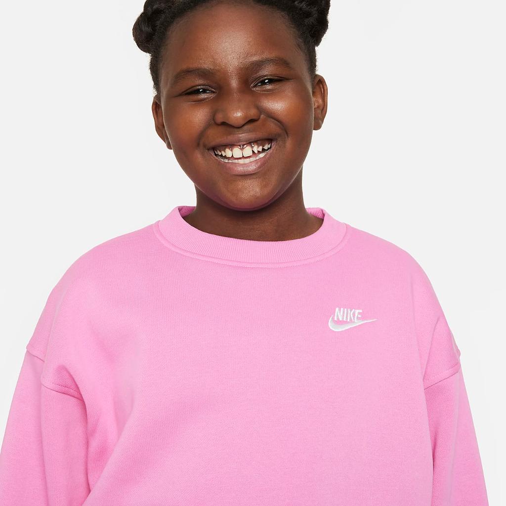 Nike Sportswear Club Fleece Big Kids&#039; (Girls&#039;) Oversized Sweatshirt (Extended Size) FD2924-675