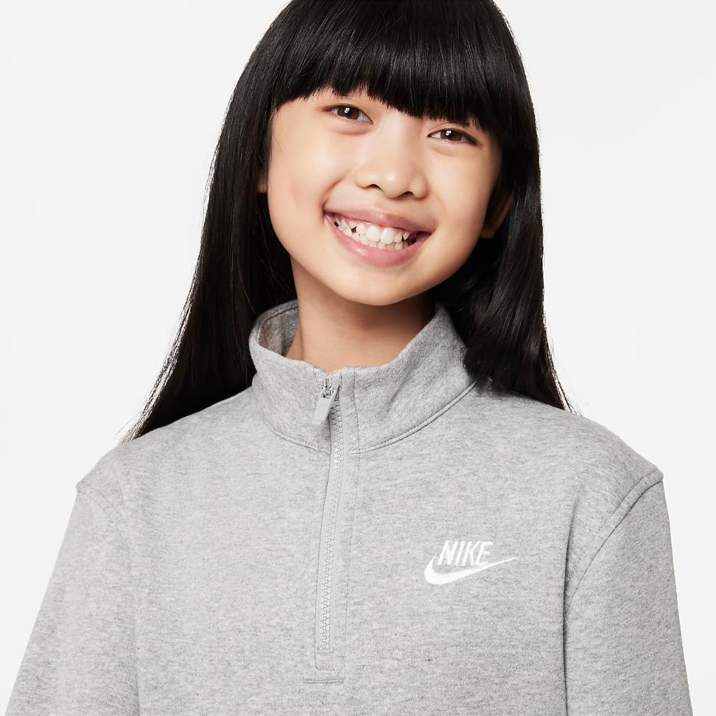 Nike Sportswear Club Fleece Big Kids&#039; (Girls&#039;) 1/2-Zip Long-Sleeve Top FD2930-063