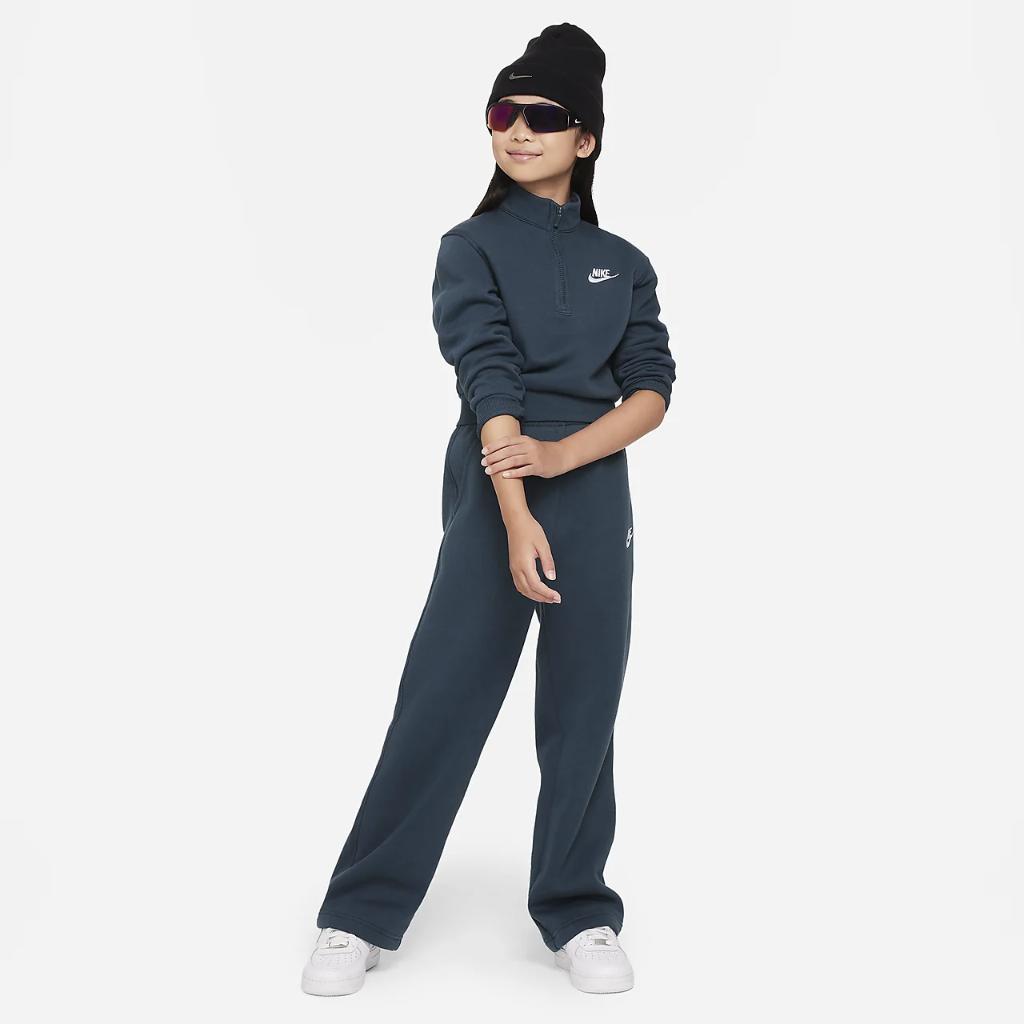 Nike Sportswear Club Fleece Big Kids&#039; (Girls&#039;) 1/2-Zip Long-Sleeve Top FD2930-328