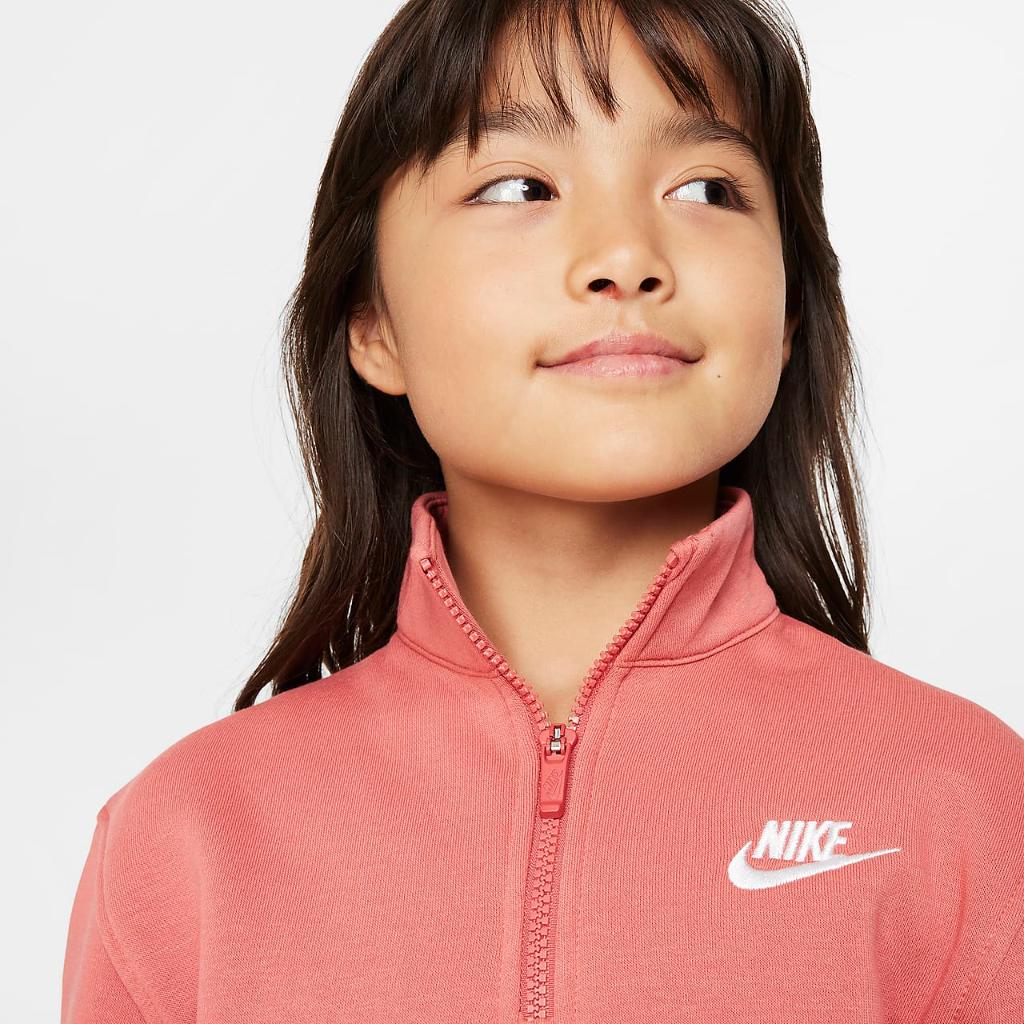 Nike Sportswear Club Fleece Big Kids&#039; (Girls&#039;) 1/2-Zip Long-Sleeve Top FD2930-655