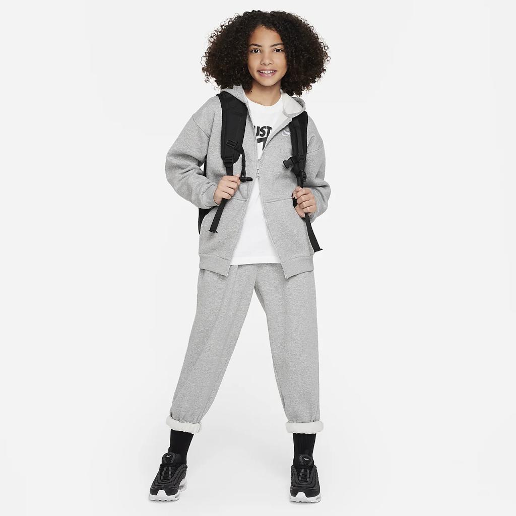 Nike Sportswear Club Fleece Big Kids&#039; (Girls&#039;) Oversized Full-Zip Hoodie FD2931-063
