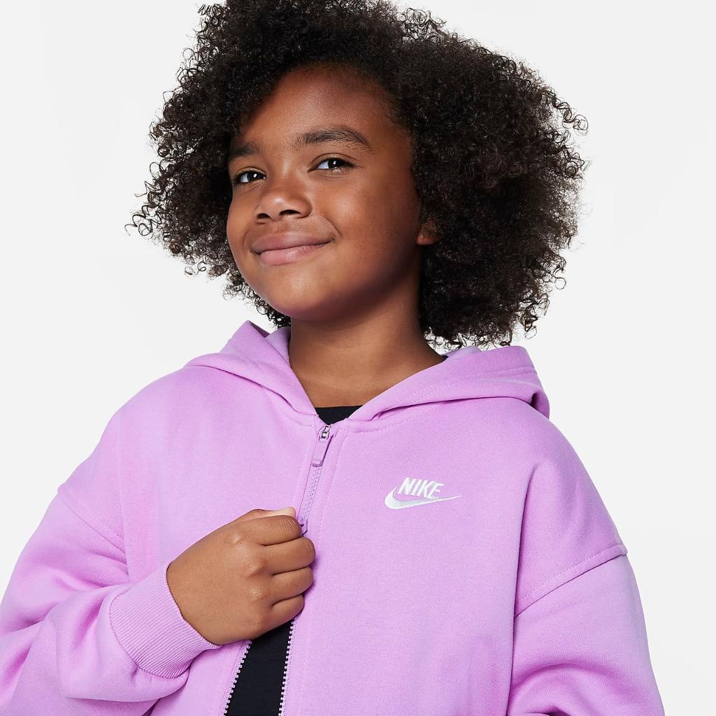 Nike Sportswear Club Fleece Big Kids&#039; (Girls&#039;) Oversized Full-Zip Hoodie FD2931-532