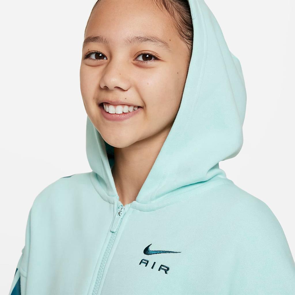 Nike Air Club Fleece Big Kids&#039; (Girls&#039;) Oversized Full-Zip Hoodie FD2960-346