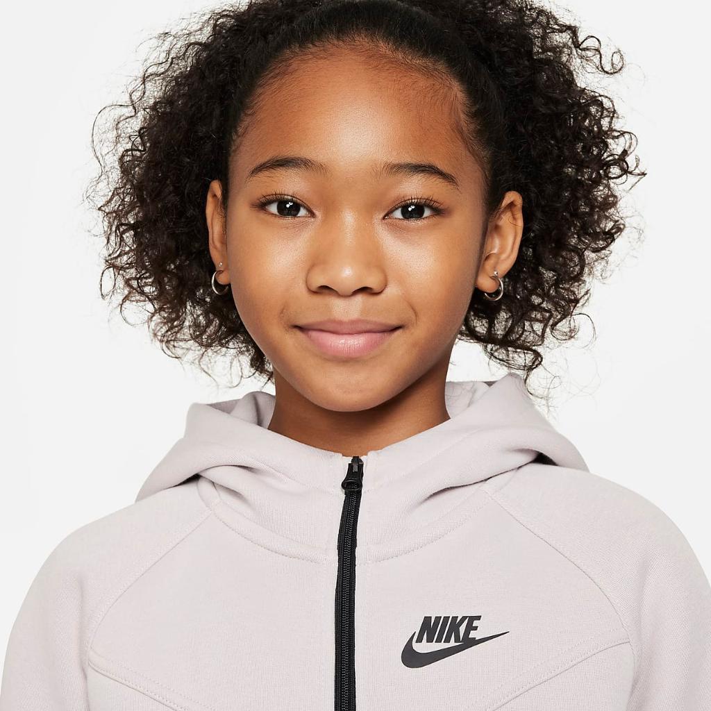 Nike Sportswear Tech Fleece Big Kids&#039; (Girls&#039;) Full-Zip Hoodie FD2979-019
