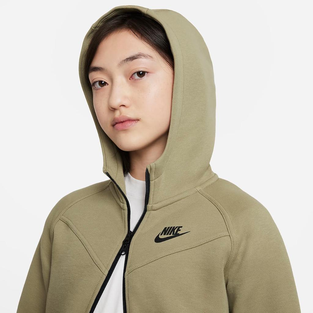 Nike Sportswear Tech Fleece Big Kids&#039; (Girls&#039;) Full-Zip Hoodie FD2979-276