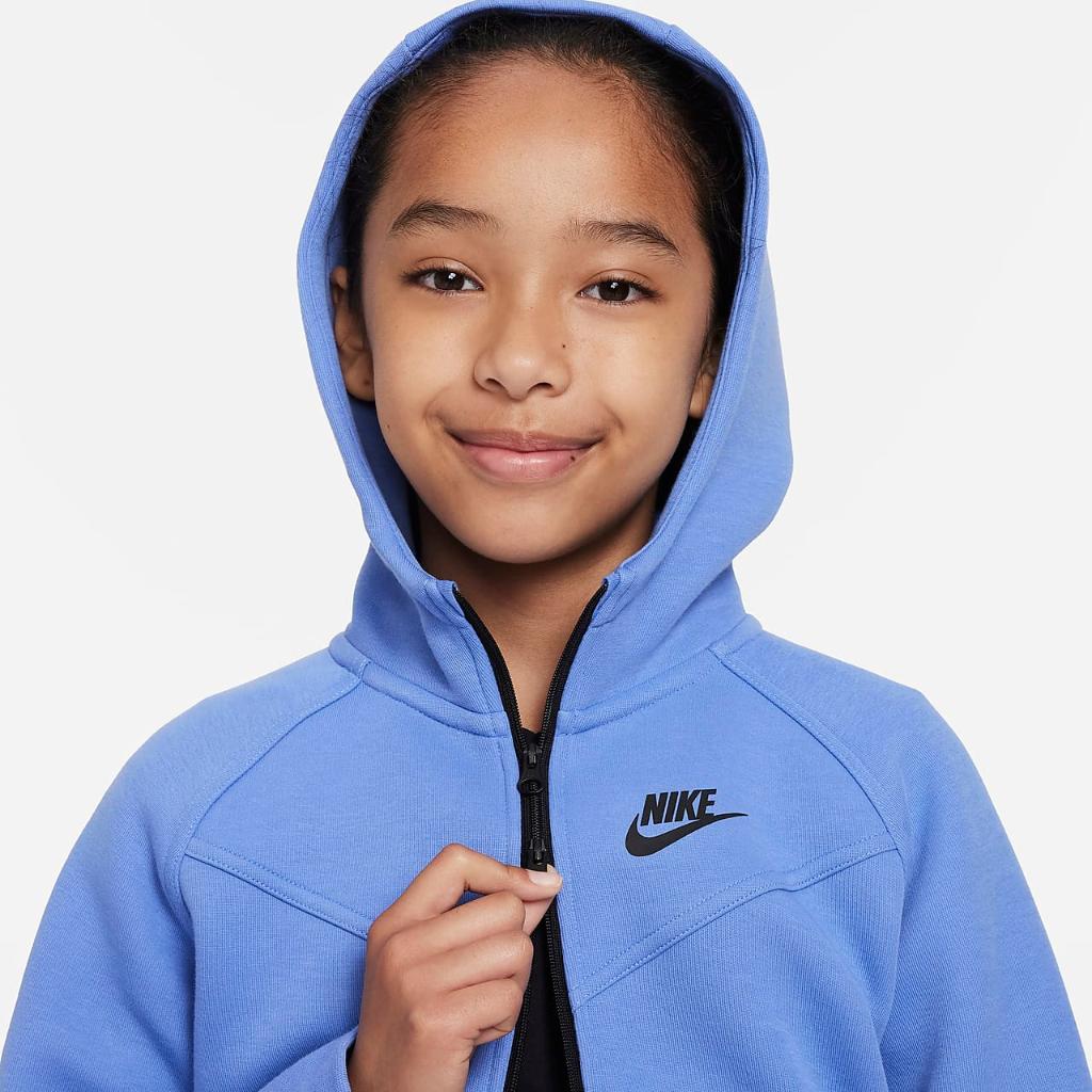 Nike Sportswear Tech Fleece Big Kids&#039; (Girls&#039;) Full-Zip Hoodie FD2979-450