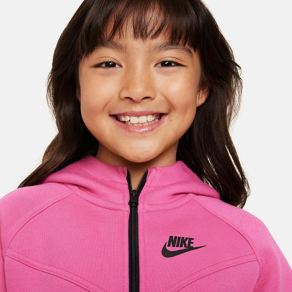 Nike Sportswear Tech Fleece Big Kids&#039; (Girls&#039;) Full-Zip Hoodie FD2979-605