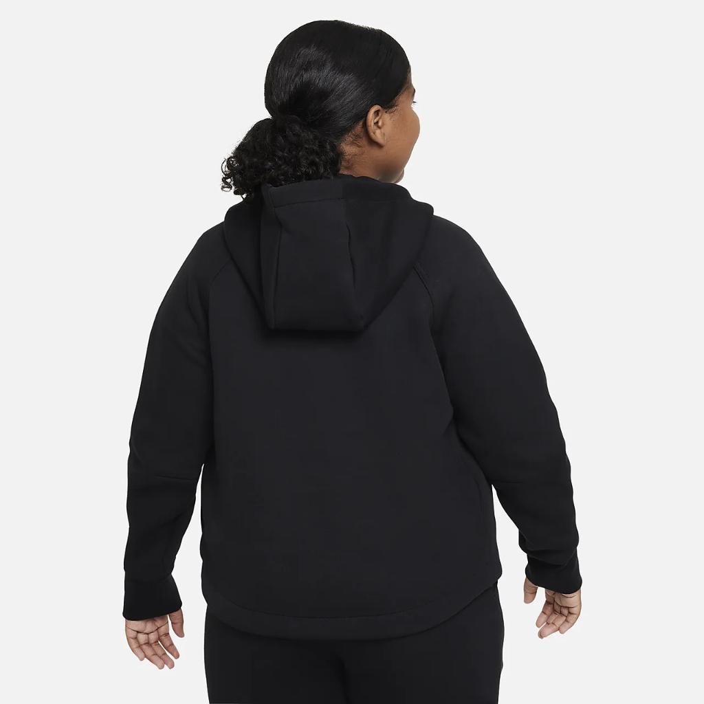 Nike Sportswear Tech Fleece Big Kids&#039; (Girls&#039;) Full-Zip Hoodie (Extended Size) FD2980-010