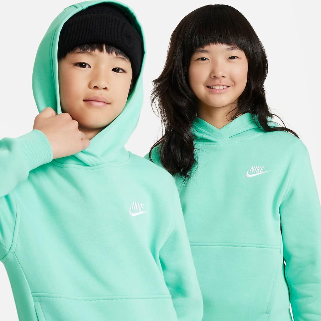 Nike Sportswear Club Fleece Big Kids&#039; Pullover Hoodie FD3000-349
