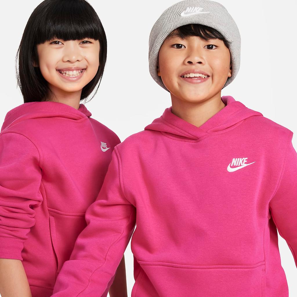Nike Sportswear Club Fleece Big Kids&#039; Pullover Hoodie FD3000-615