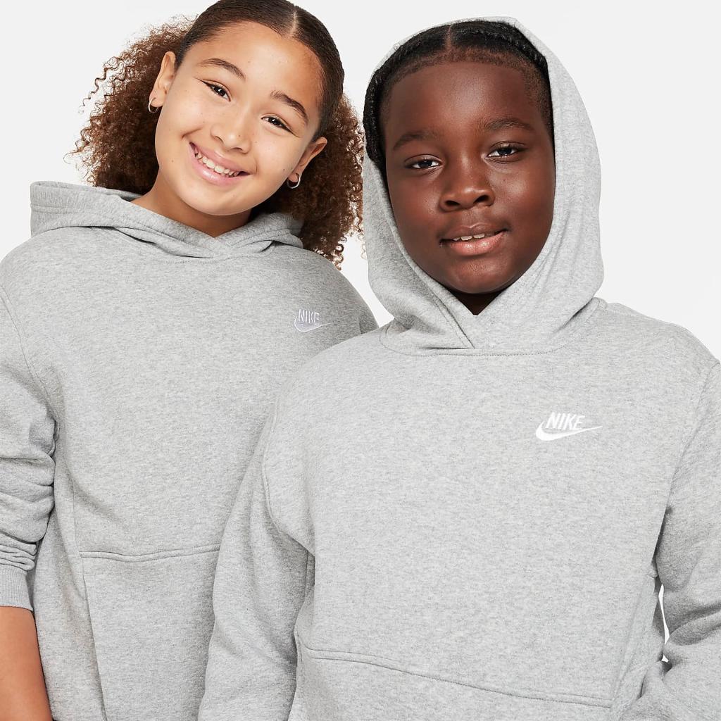 Nike Sportswear Club Fleece Big Kids&#039; Pullover Hoodie (Extended Size) FD3001-063