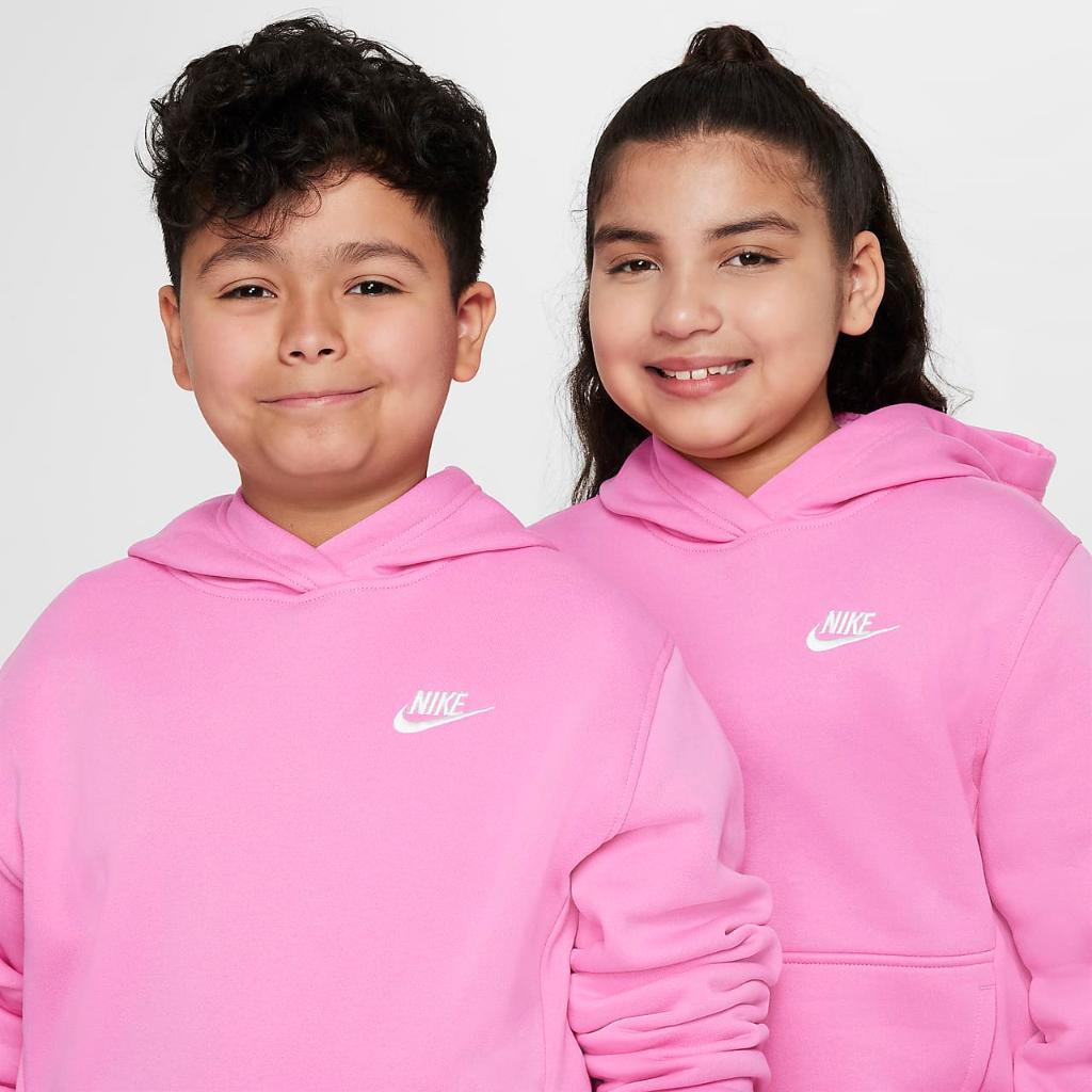 Nike Sportswear Club Fleece Big Kids&#039; Pullover Hoodie (Extended Size) FD3001-675