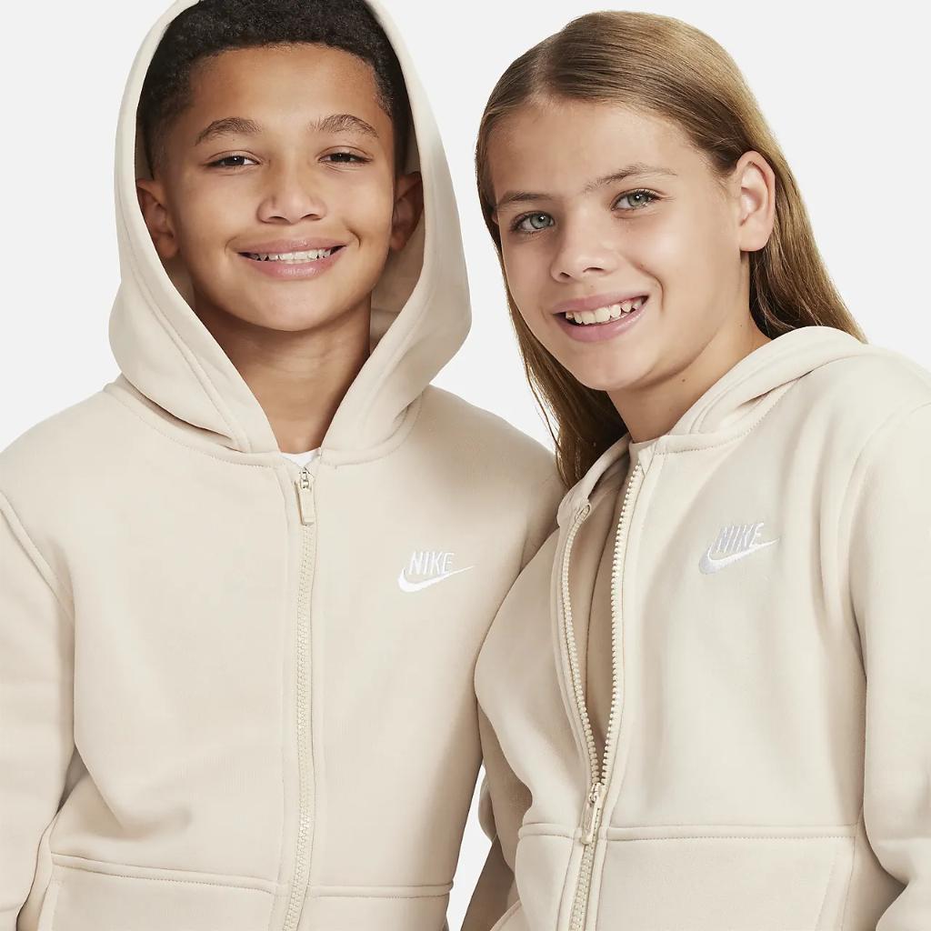 Nike Sportswear Club Fleece Big Kids&#039; Full-Zip Hoodie FD3004-126