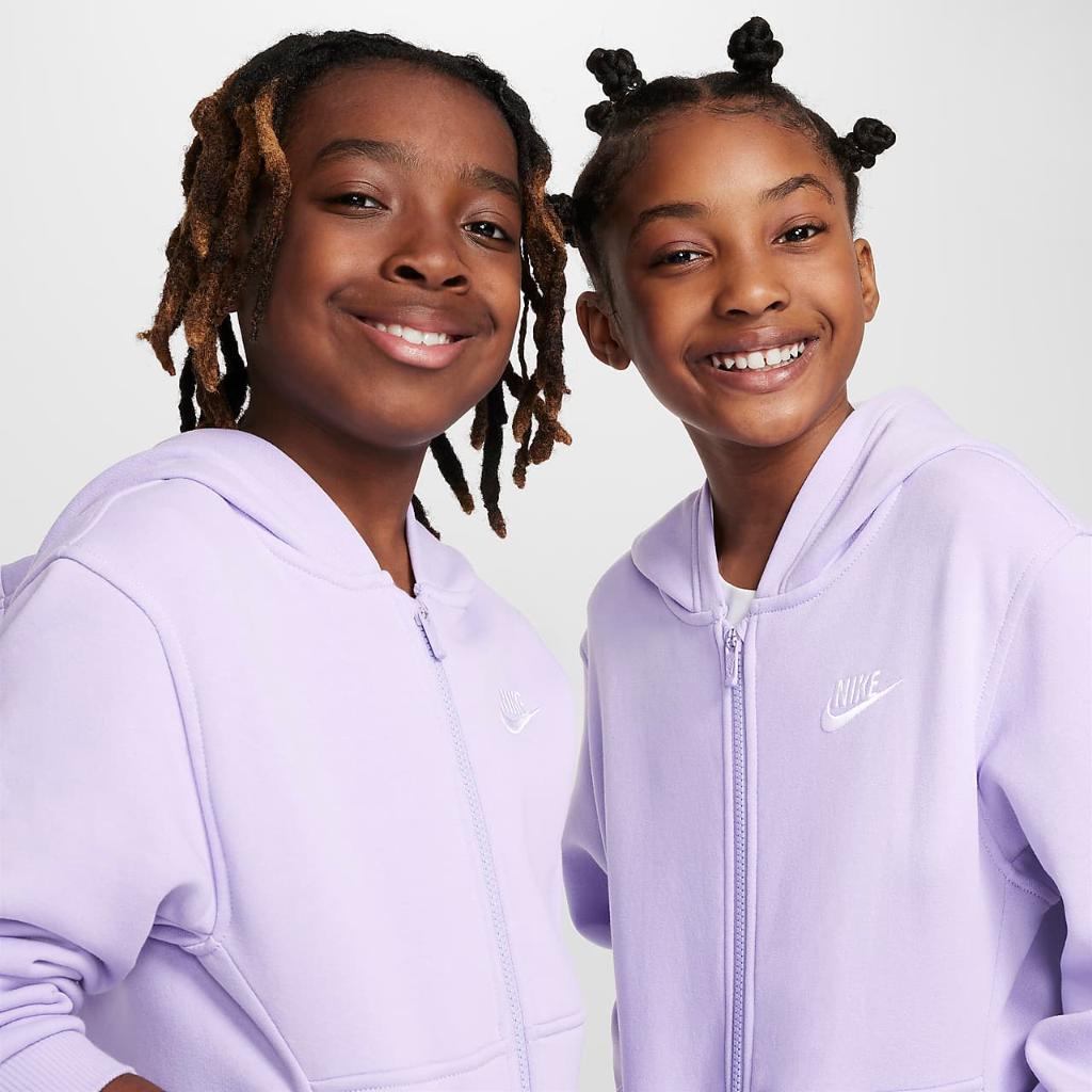 Nike Sportswear Club Fleece Big Kids&#039; Full-Zip Hoodie FD3004-515
