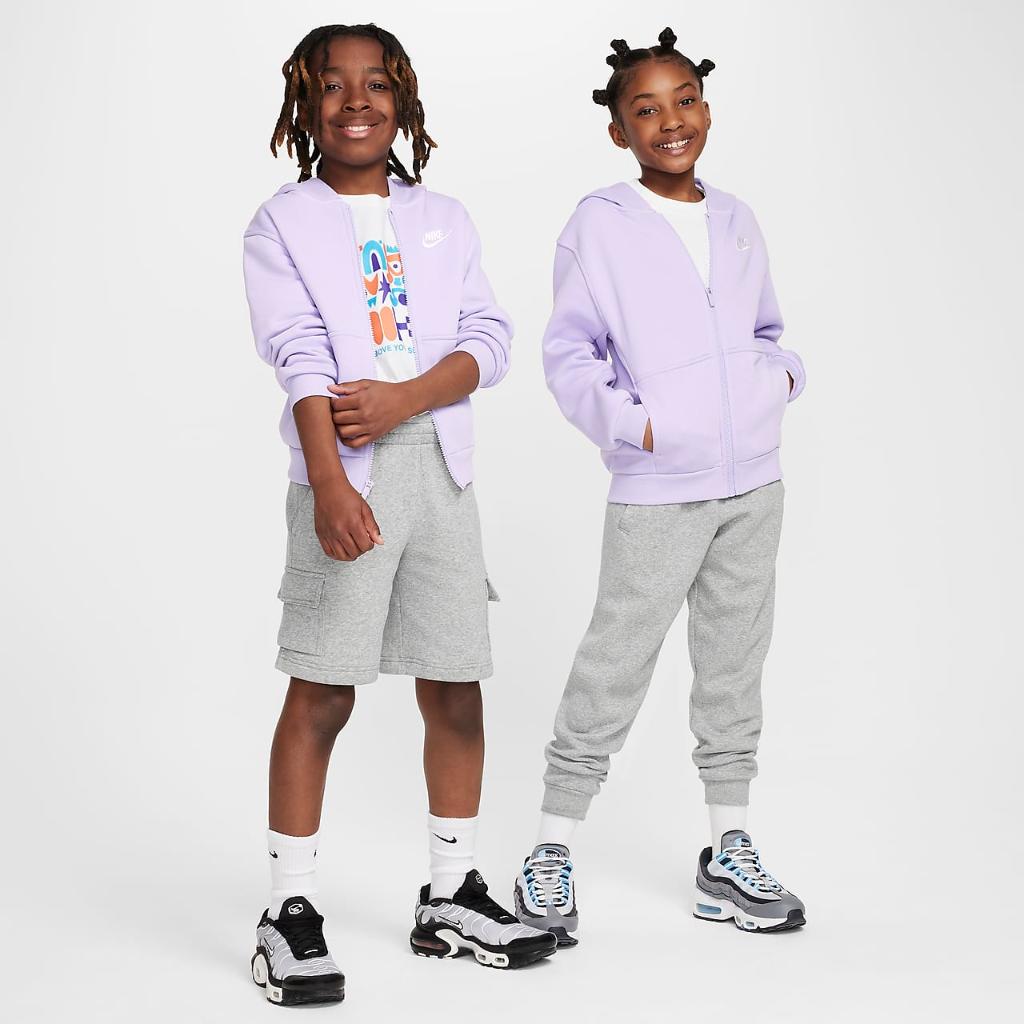 Nike Sportswear Club Fleece Big Kids&#039; Full-Zip Hoodie FD3004-515