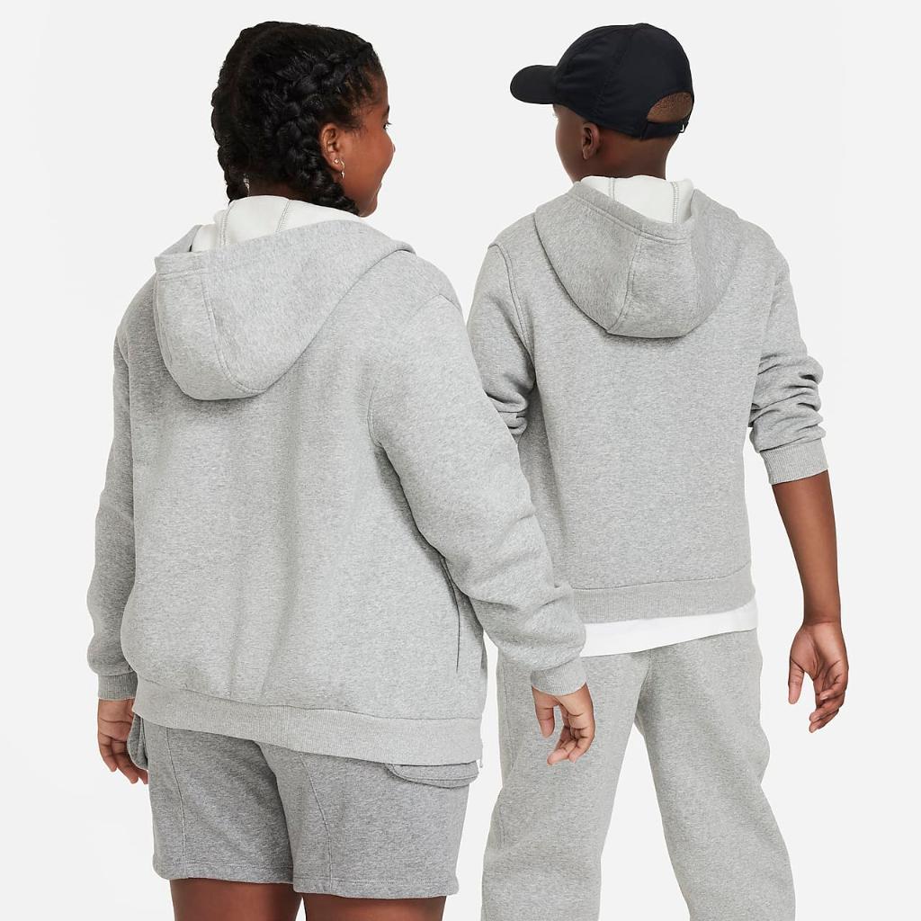 Nike Sportswear Club Fleece Big Kids&#039; Full-Zip Hoodie (Extended Size) FD3005-063