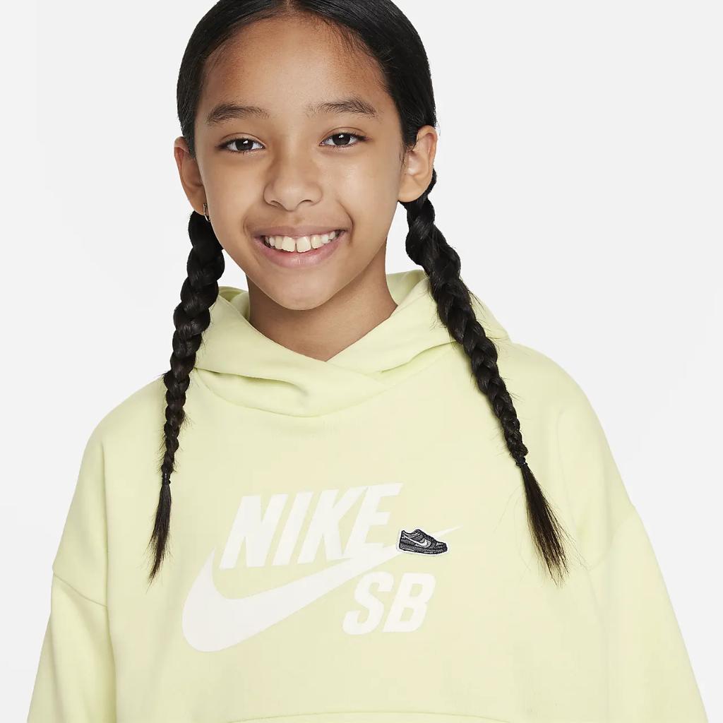 Nike SB Icon Fleece EasyOn Big Kids&#039; Oversized Pullover Hoodie FD3154-331