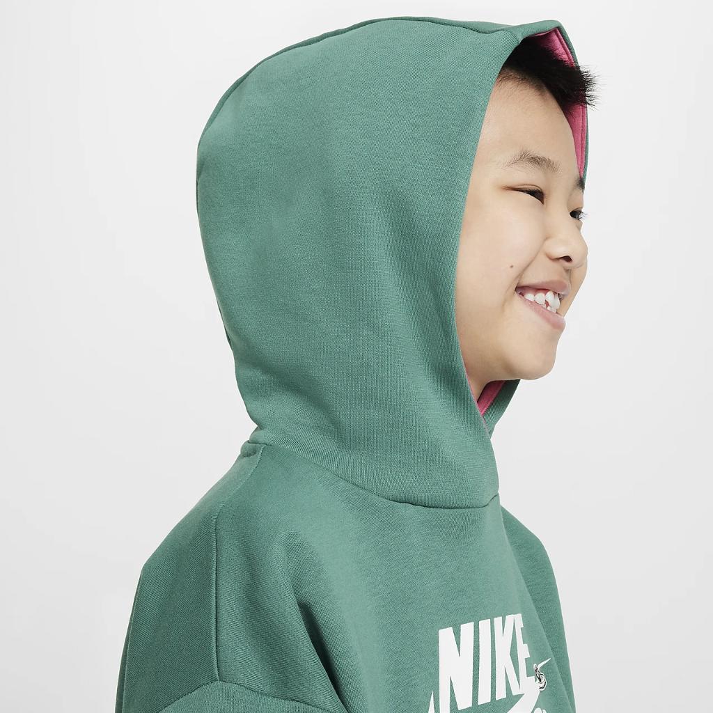 Nike SB Icon Fleece EasyOn Big Kids&#039; Oversized Pullover Hoodie FD3154-361