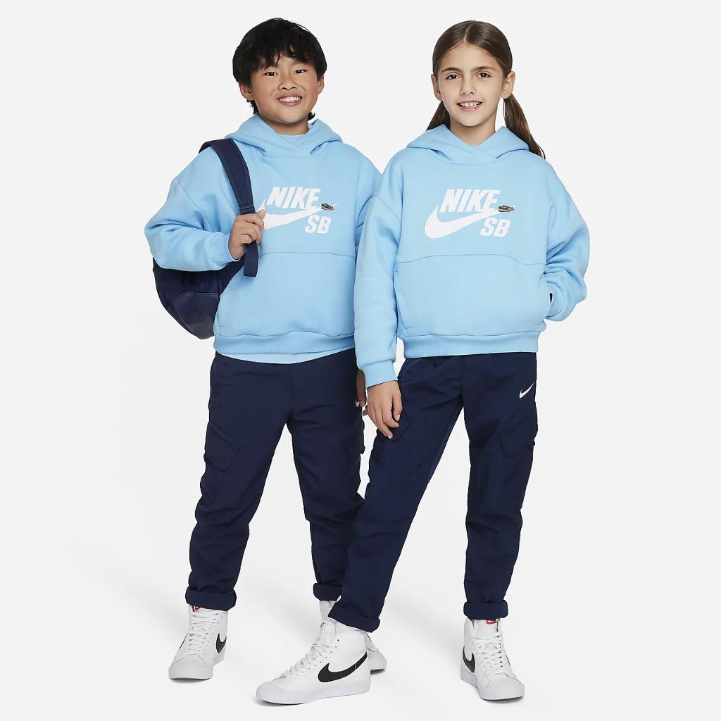 Nike SB Icon Fleece EasyOn Big Kids&#039; Oversized Pullover Hoodie FD3154-407