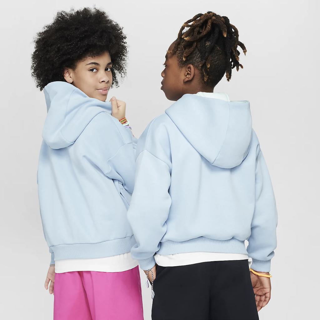 Nike SB Icon Fleece EasyOn Big Kids&#039; Oversized Pullover Hoodie FD3154-440