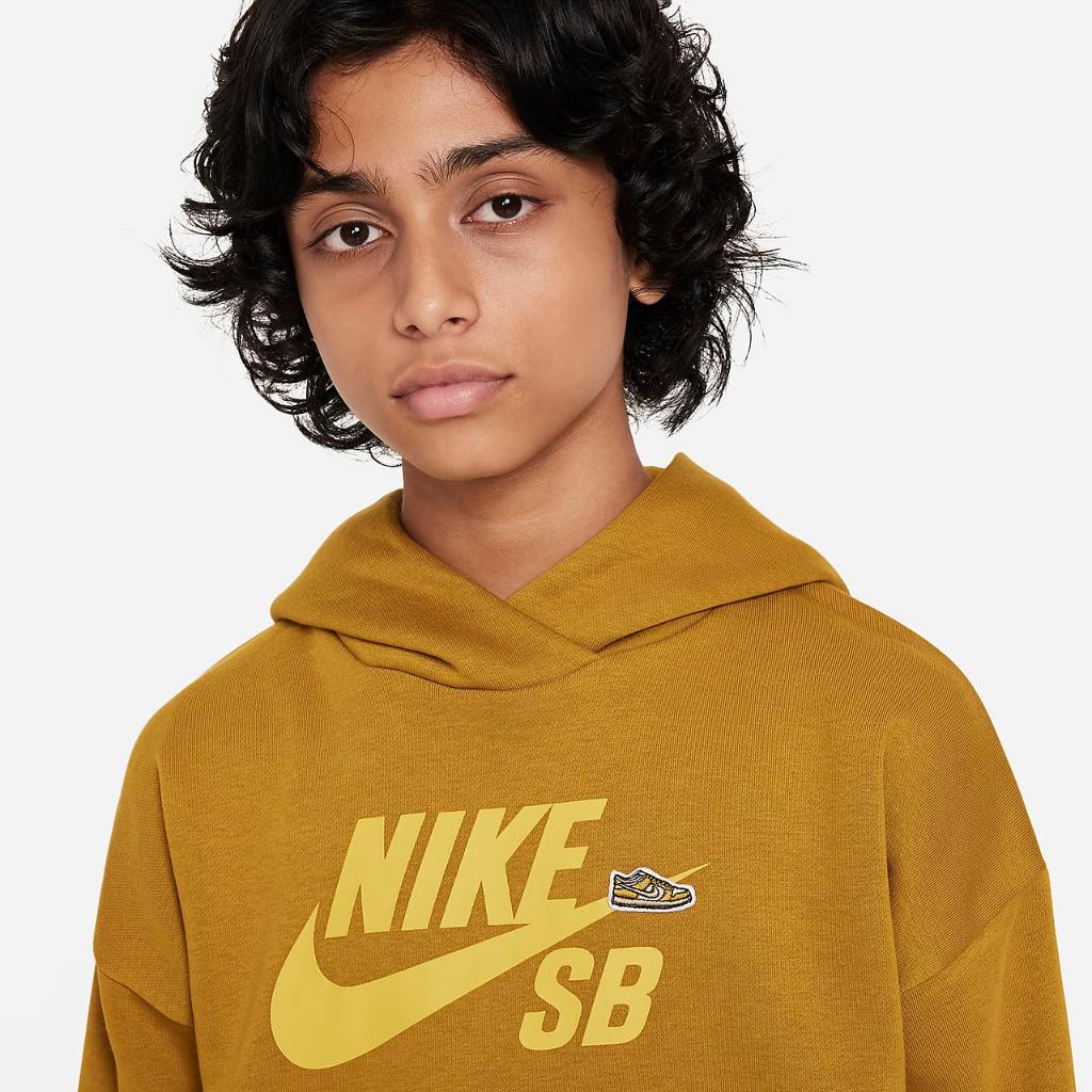 Nike SB Icon Fleece EasyOn Big Kids&#039; Oversized Pullover Hoodie FD3154-716