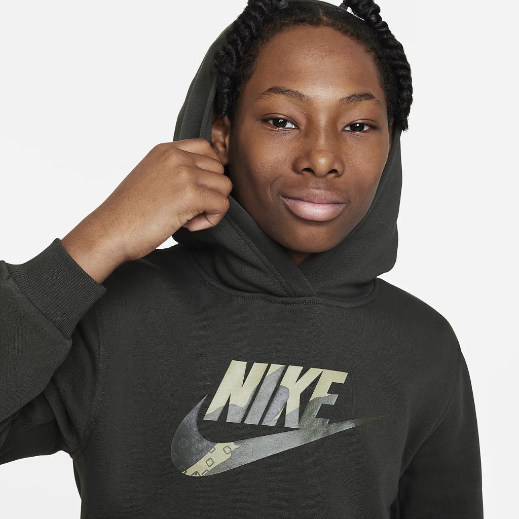 Nike Sportswear Club Fleece Big Kids&#039; Graphic Hoodie FD3170-355