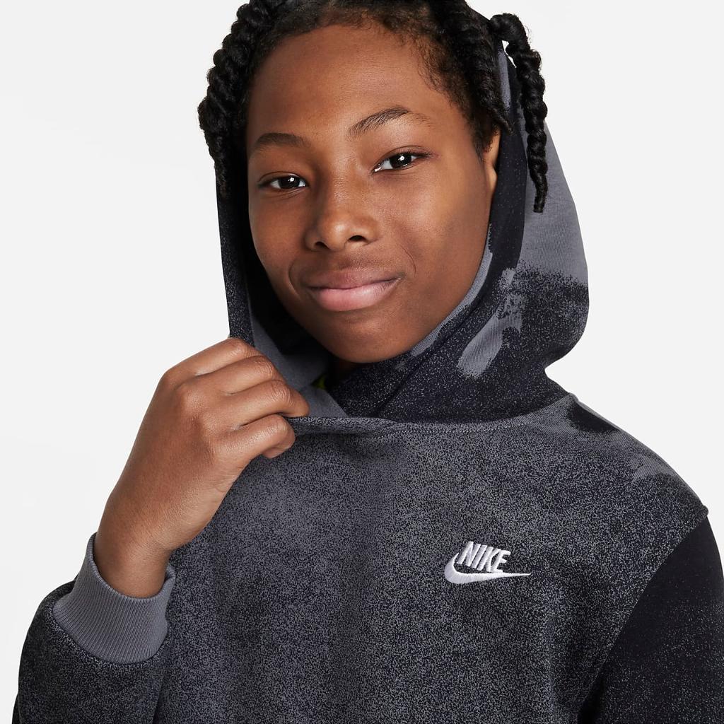 Nike Sportswear Club Fleece Big Kids&#039; Pullover Hoodie FD3174-010