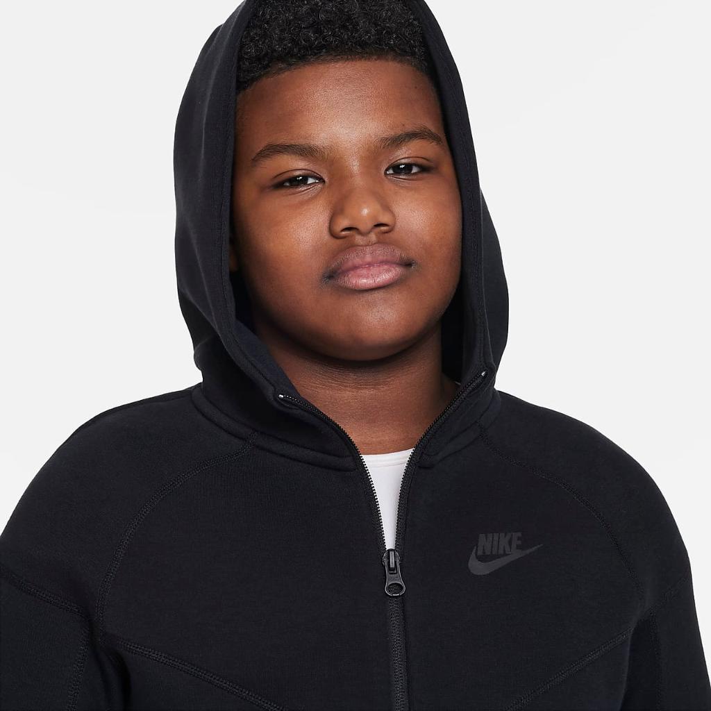 Nike Sportswear Tech Fleece Big Kids&#039; (Boys&#039;) Full-Zip Hoodie (Extended Size) FD3286-010