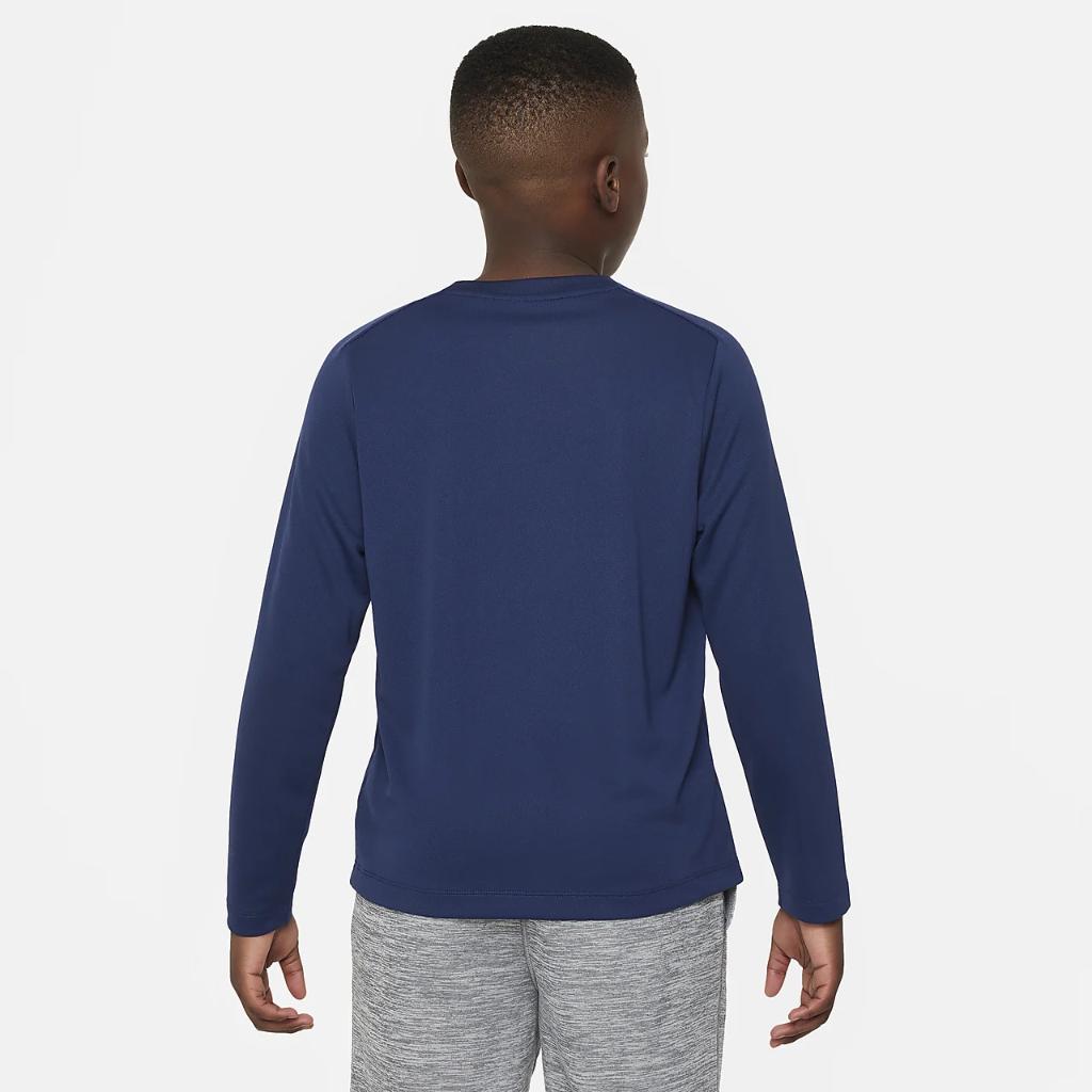 Nike Dri-FIT Multi+ Big Kids&#039; (Boys&#039;) Long-Sleeve Top (Extended Size) FD3926-410
