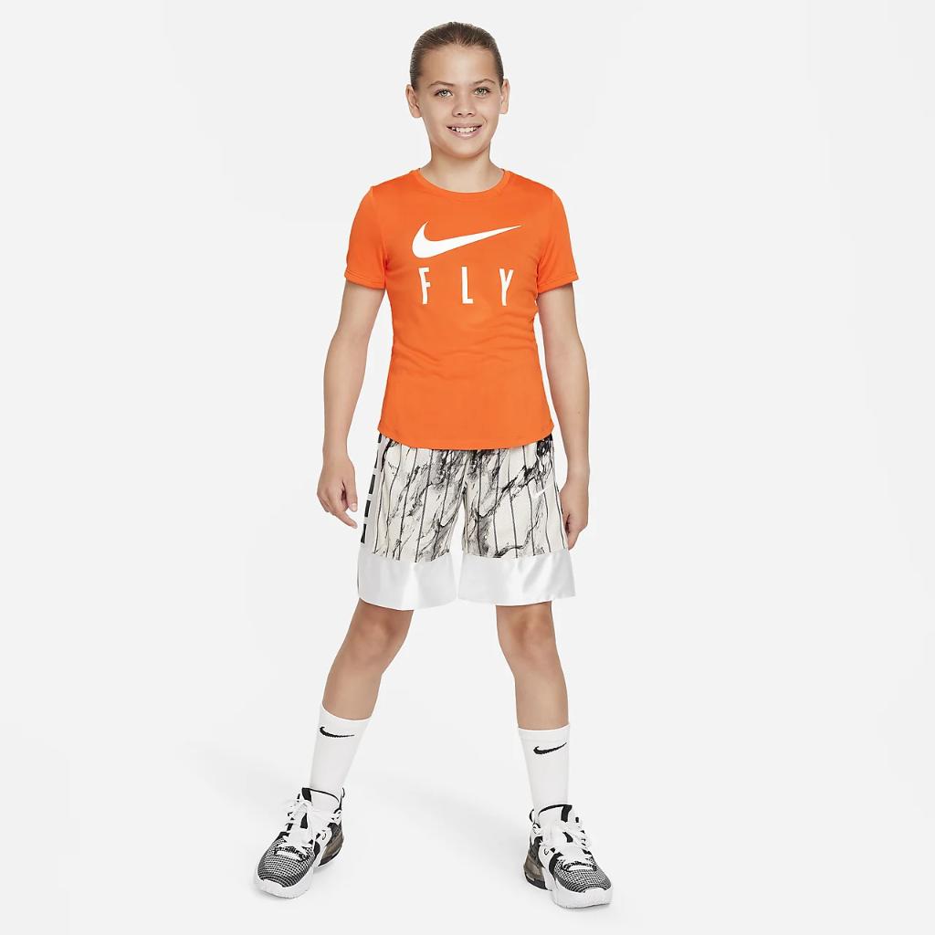Nike Dri-FIT One Swoosh Fly Big Kids&#039; (Girls&#039;) T-Shirt FD4136-819