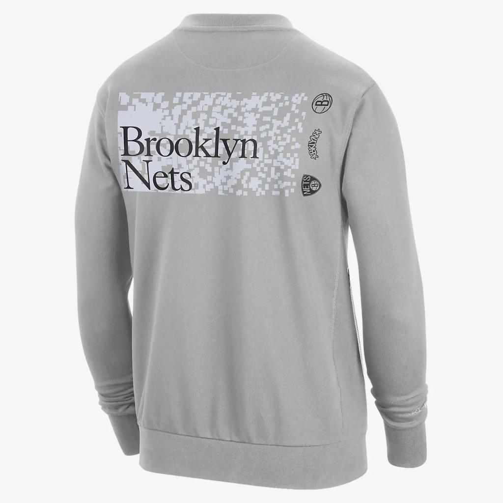 Brooklyn Nets Standard Issue Men&#039;s Nike Dri-FIT NBA Crew-Neck Sweatshirt FD8645-007