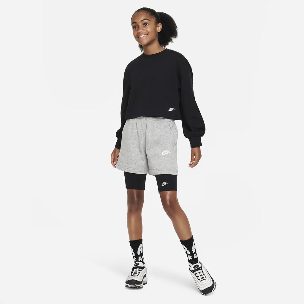 Nike Sportswear Big Kids&#039; (Girls&#039;) Crop Crew-Neck Top FJ2638-010