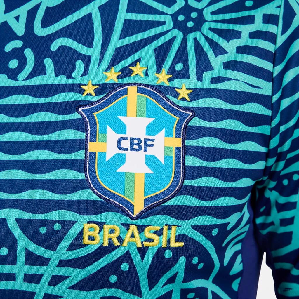 Brazil Academy Pro Men&#039;s Nike Dri-FIT Soccer Pre-Match Short-Sleeve Top FJ2723-445