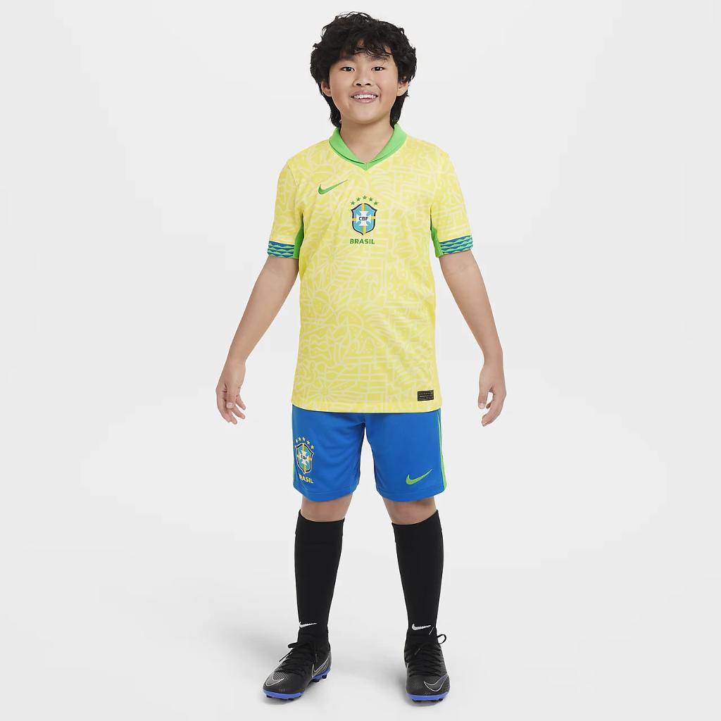 Brazil 2024 Stadium Home Big Kids&#039; Nike Dri-FIT Soccer Replica Jersey FJ4409-706