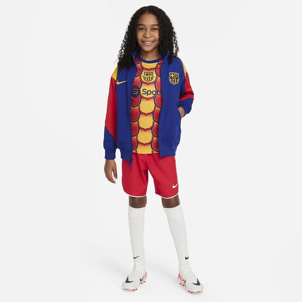 FC Barcelona Academy Pro Big Kids&#039; Nike Dri-FIT Soccer Pre-Match Top FJ5546-740