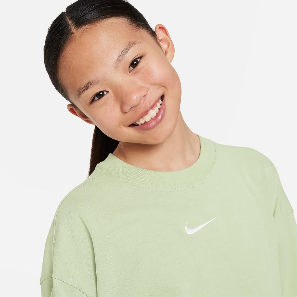 Nike Sportswear Premium Essentials Big Kids&#039; (Girls&#039;) Oversized T-Shirt FJ6855-343