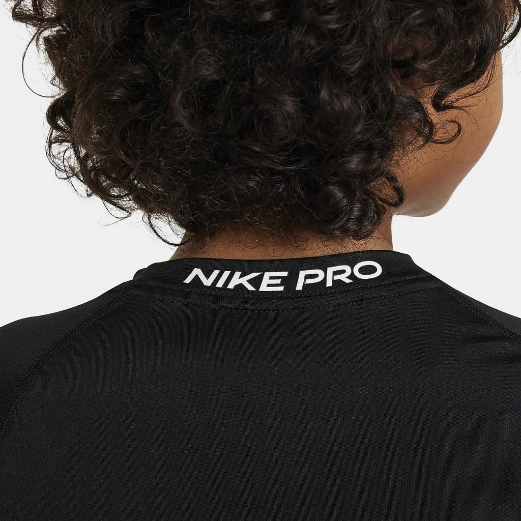 Nike Pro Big Kids&#039; (Boys&#039;) Dri-FIT Short-Sleeve Top FJ6858-010