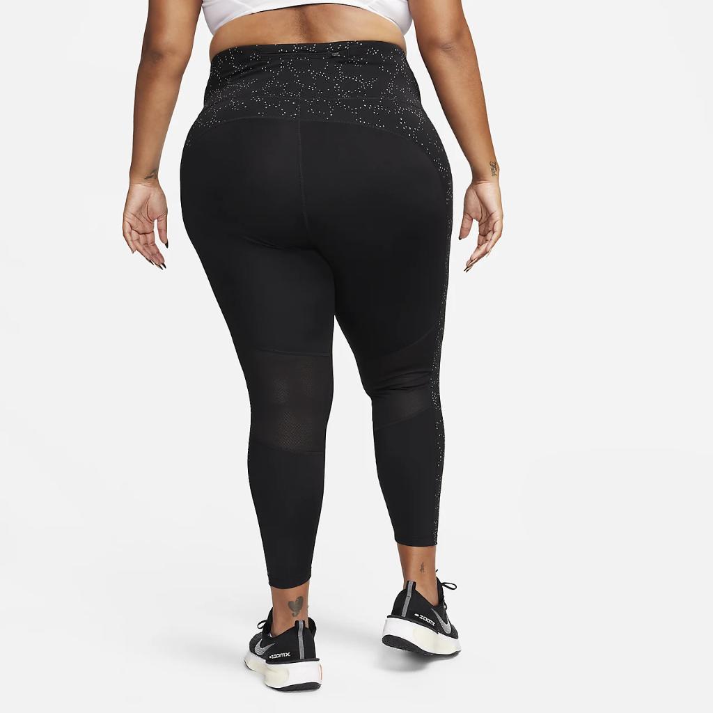 Nike Fast Women&#039;s Mid-Rise 7/8 Printed Leggings with Pockets (Plus Size) FN1451-010