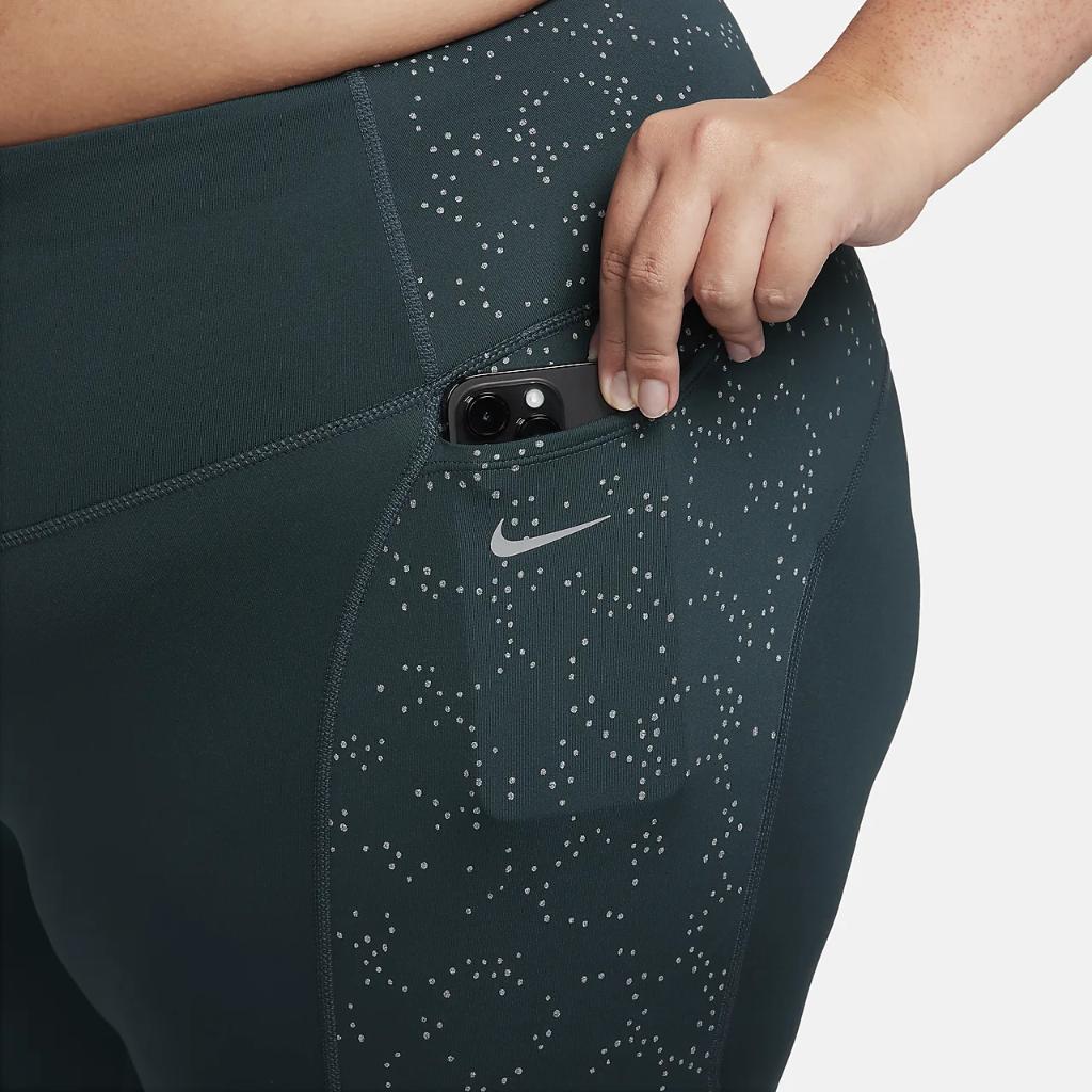 Nike Fast Women&#039;s Mid-Rise 7/8 Printed Leggings with Pockets (Plus Size) FN1451-328