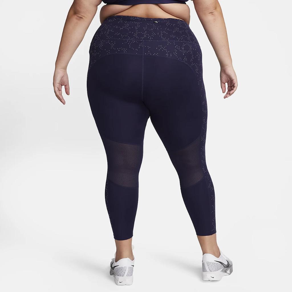 Nike Fast Women&#039;s Mid-Rise 7/8 Printed Leggings with Pockets (Plus Size) FN1451-555