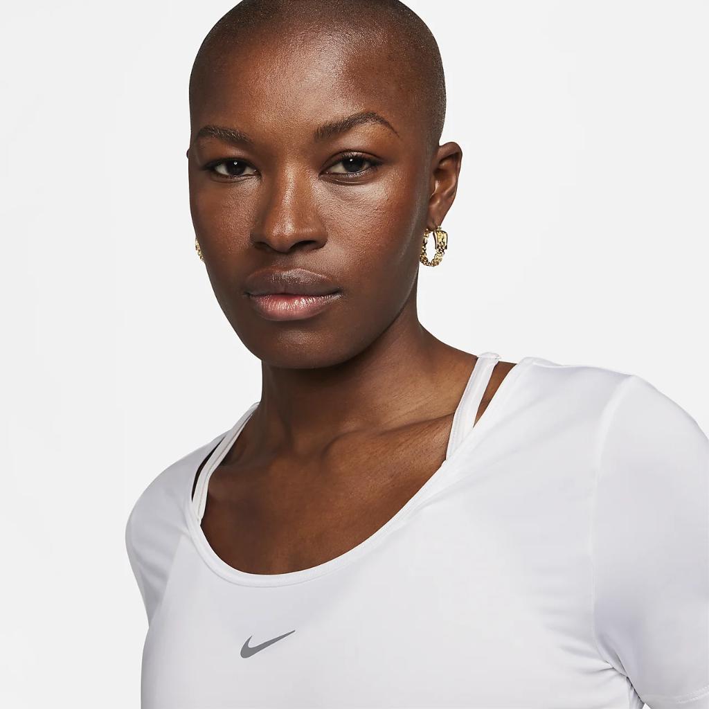 Nike One Classic Women&#039;s Dri-FIT Short-Sleeve Cropped Twist Top FN2851-100