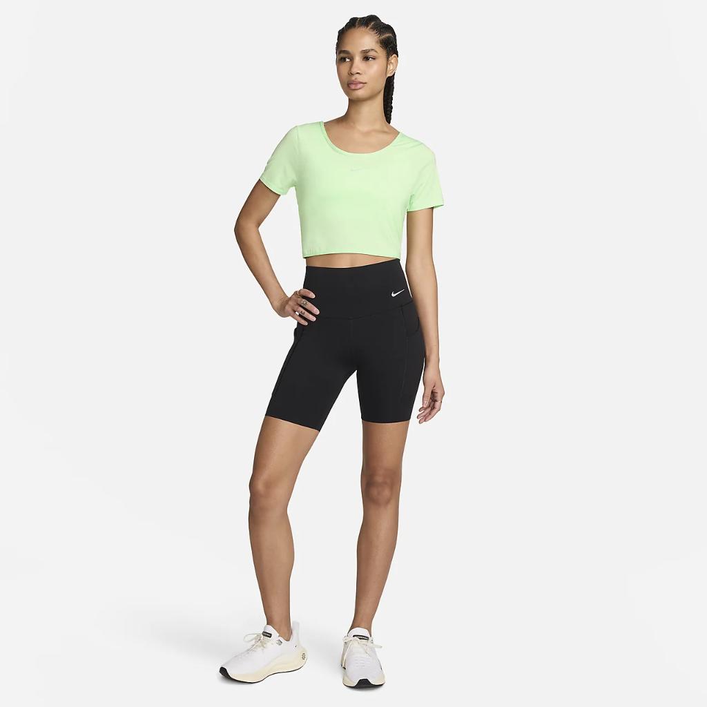 Nike One Classic Women&#039;s Dri-FIT Short-Sleeve Cropped Twist Top FN2851-376