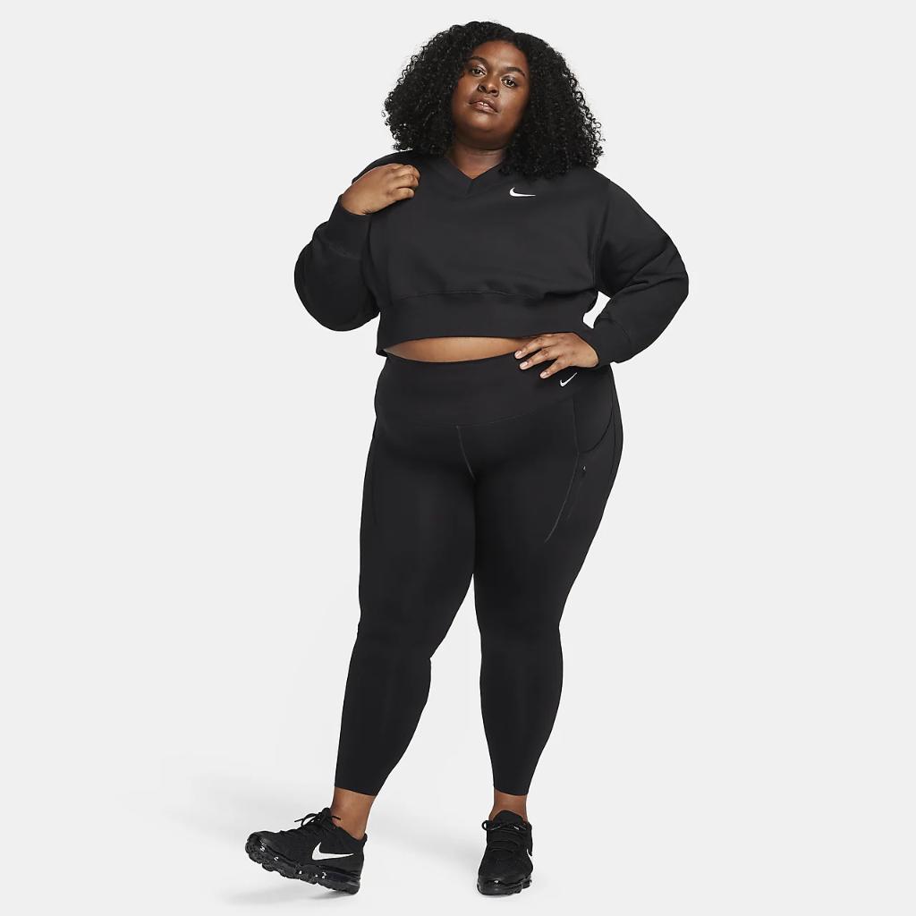 Nike Sportswear Phoenix Fleece Women&#039;s Oversized Cropped V-Neck Top (Plus Size) FN3653-010