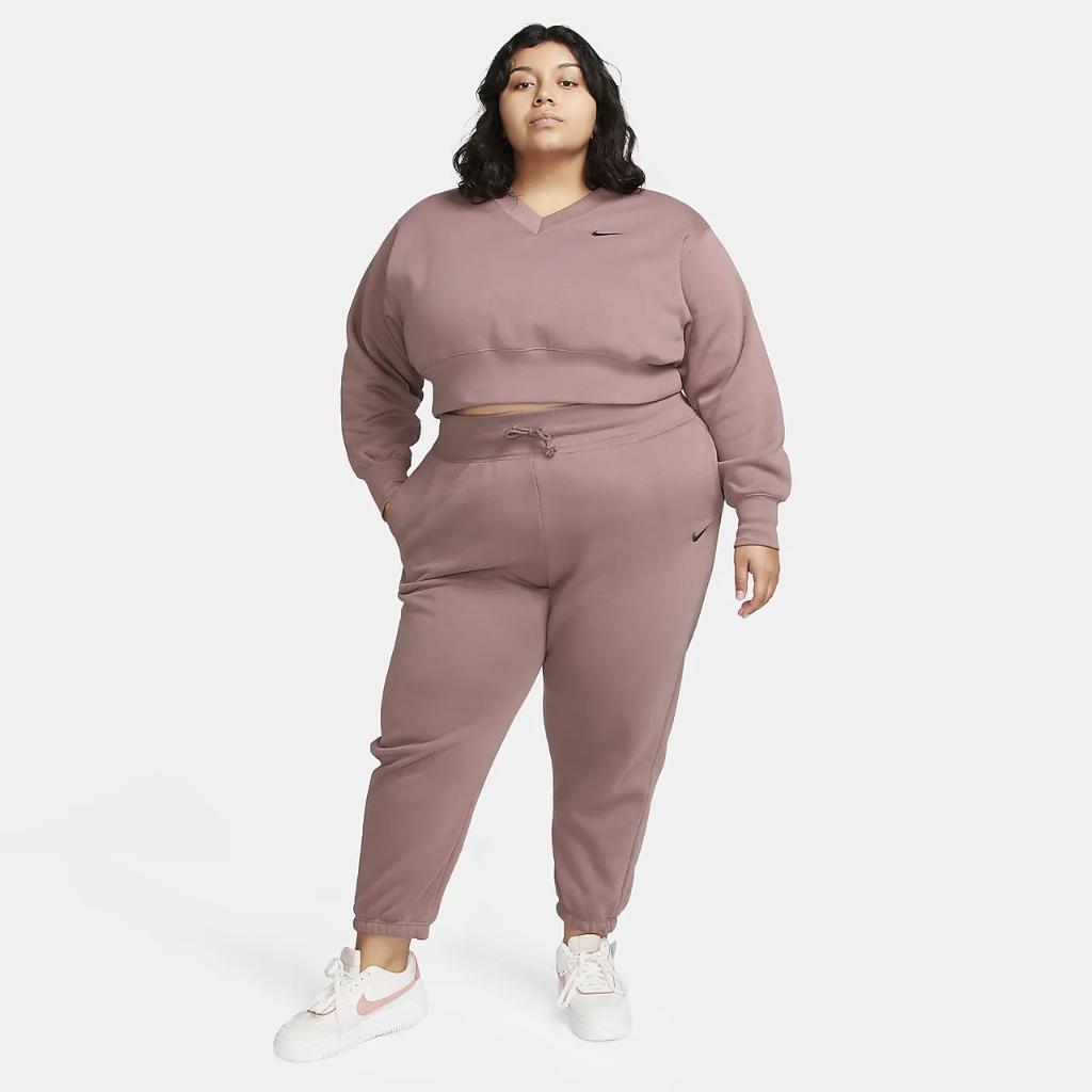 Nike Sportswear Phoenix Fleece Women&#039;s Oversized Cropped V-Neck Top (Plus Size) FN3653-208