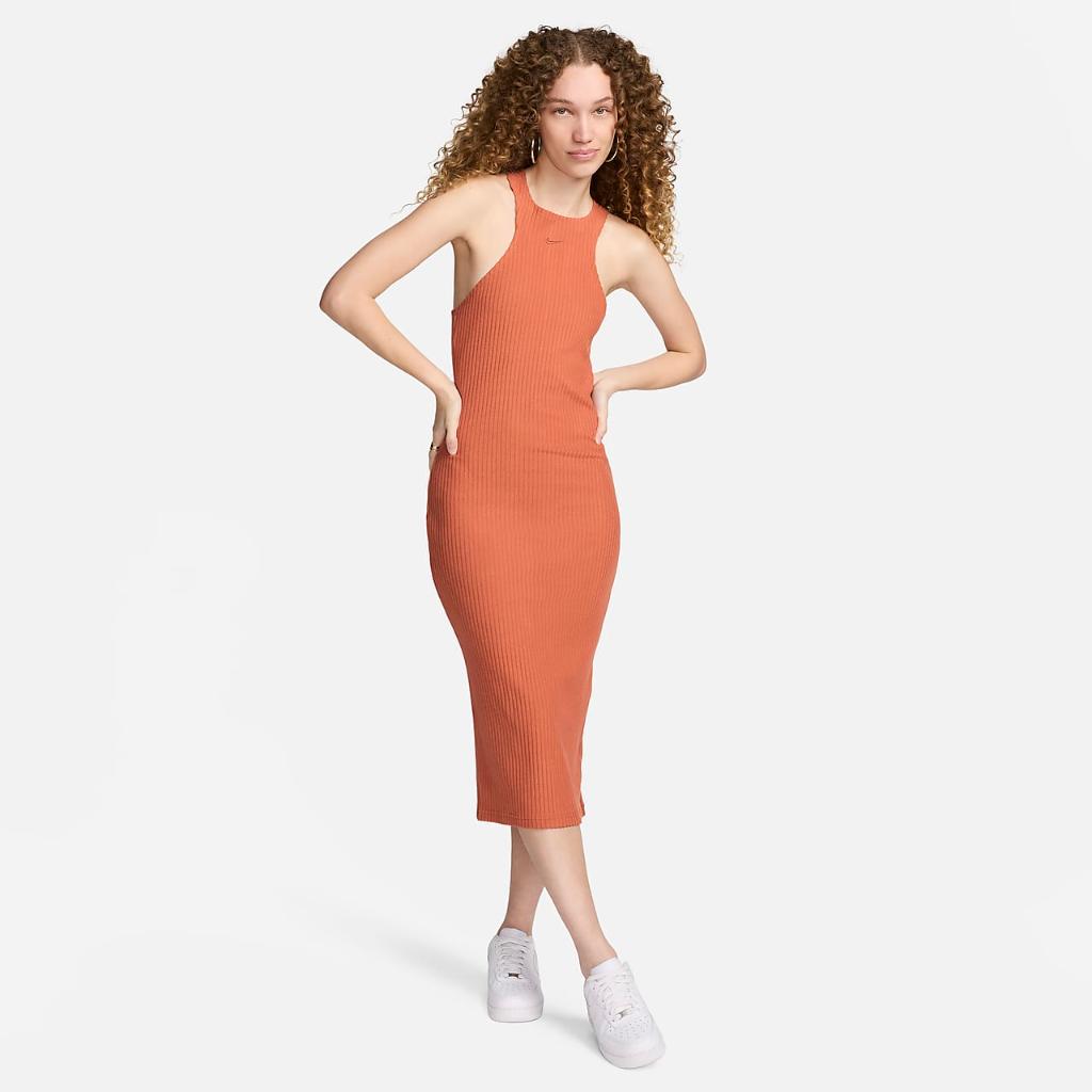 Nike Sportswear Chill Knit Women&#039;s Slim Sleeveless Ribbed Midi Dress FN3679-825