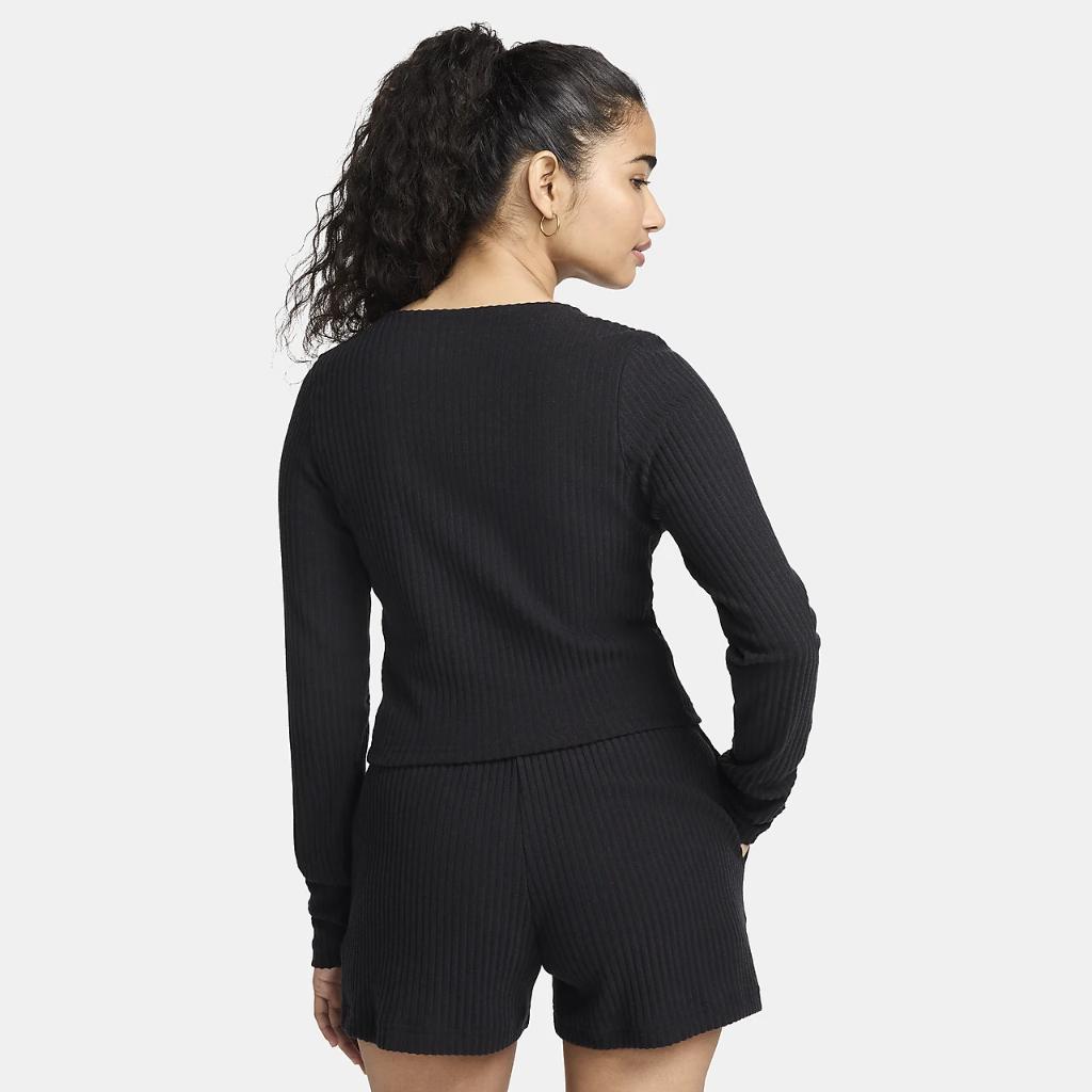 Nike Sportswear Chill Knit Women&#039;s Slim Full-Zip Ribbed Cardigan FN3682-010