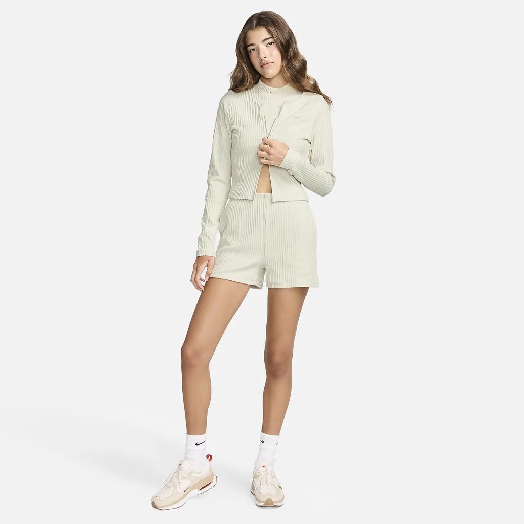 Nike Sportswear Chill Knit Women&#039;s Slim Full-Zip Ribbed Cardigan FN3682-104