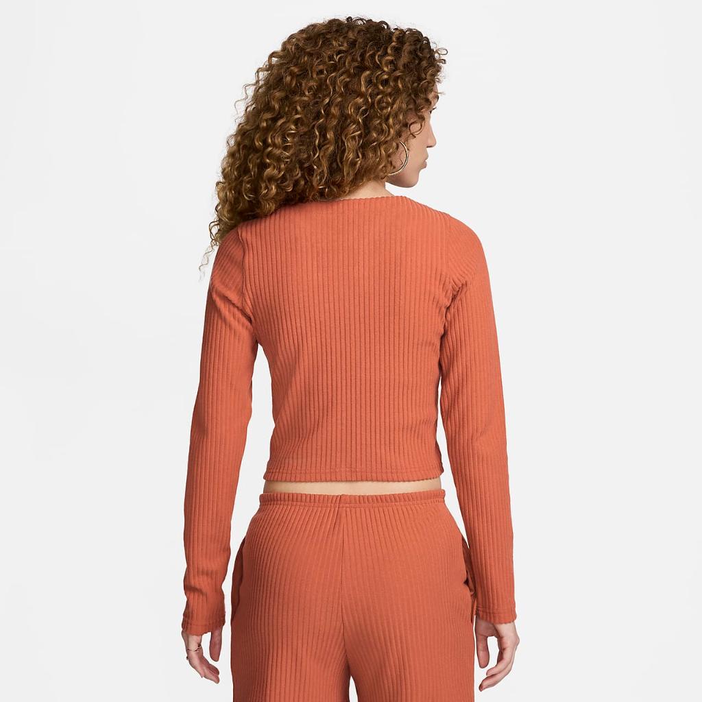 Nike Sportswear Chill Knit Women&#039;s Slim Full-Zip Ribbed Cardigan FN3682-825